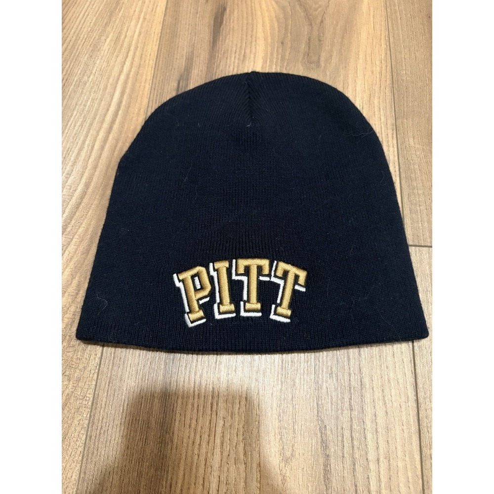 Pitt Panthers NCAA Football Beanie Navy Blue Winter Hat Cap One Size